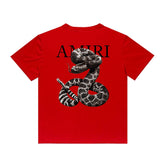 Amiri T Shirt Printed Casual Hip Hop round Neck Short Sleeve T-shirt